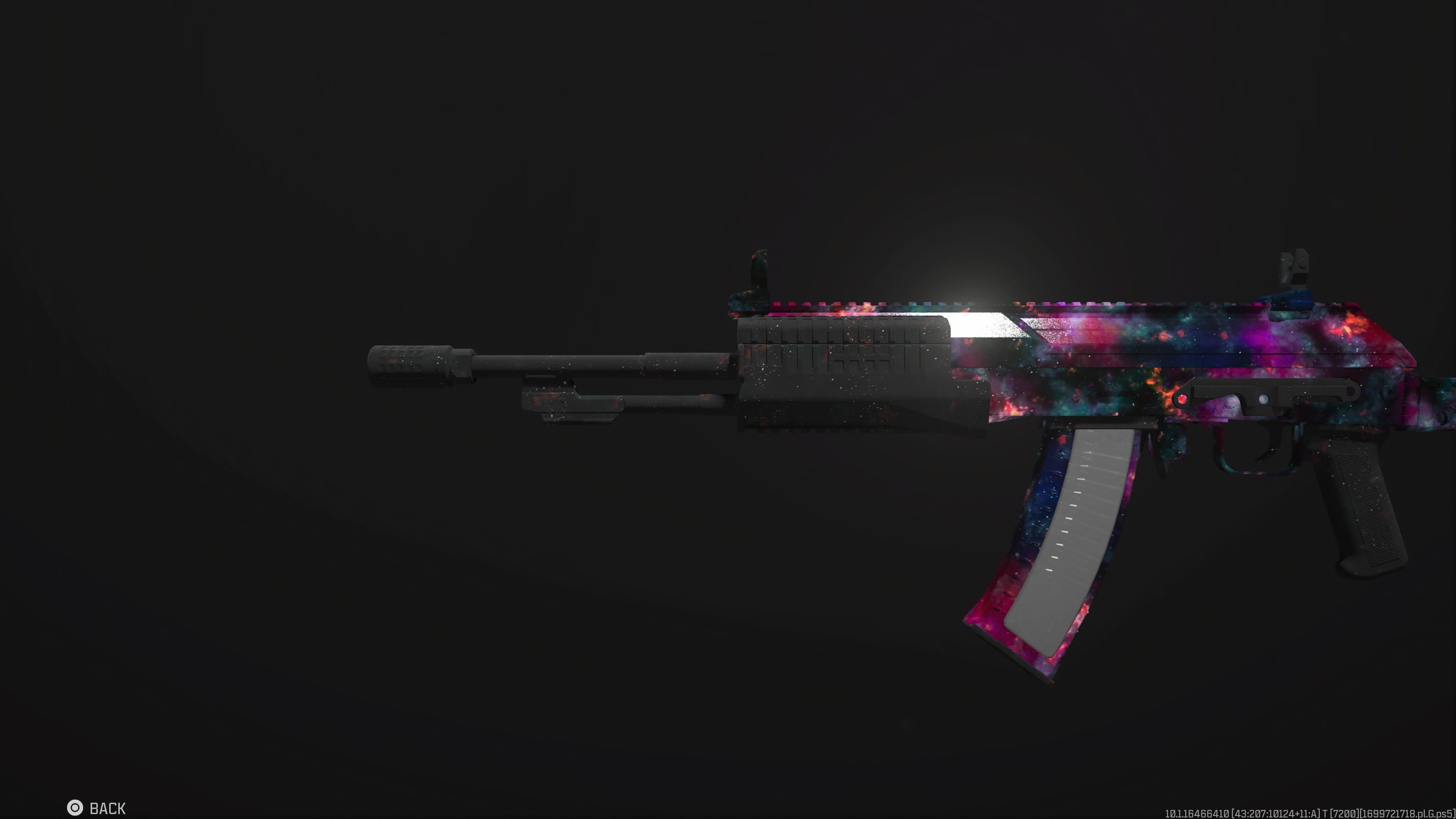 A screenshot of the Interstellar Mastery camo on the KVA 545 in MW3.