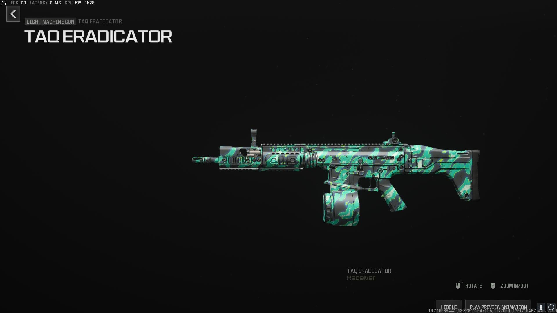 TAQ Eradicator (LMG) — Unknown Visitor MW3 camo