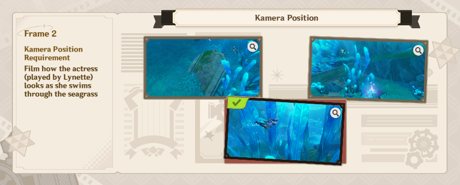 Menu showing suggestions for a film in boxes.