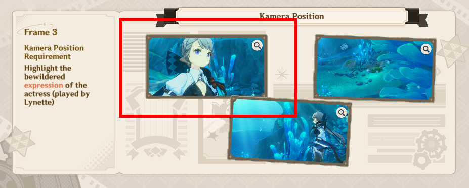 Menu showing suggestions for a film in boxes.