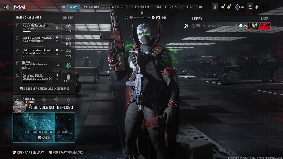 A screenshot of a weird error in MW3 multiplayer.