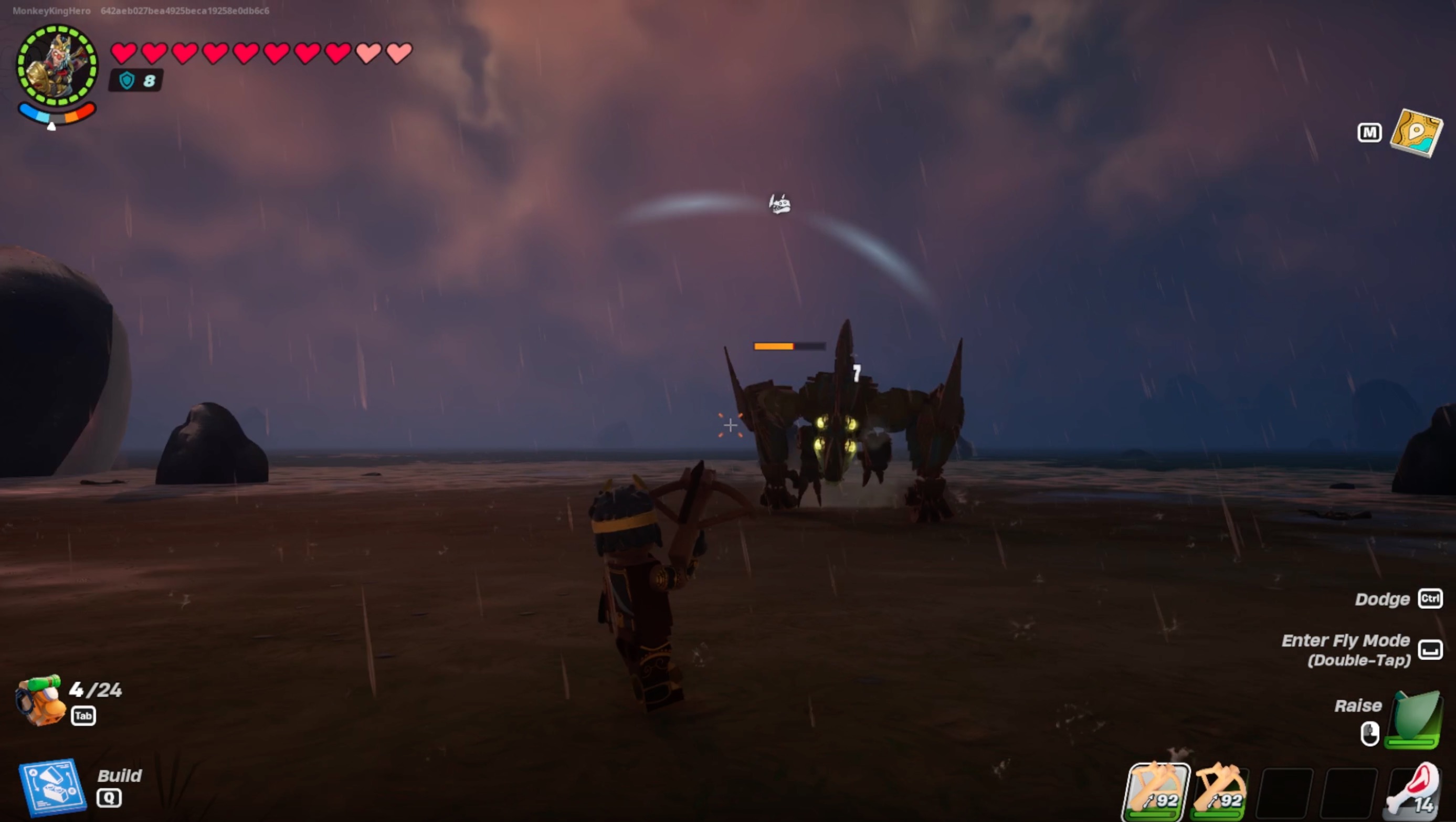 Fighting a Brute in LEGO Fortnite