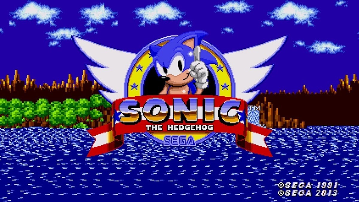 Sonic the Hedgehog Sega Genesis logo and title.