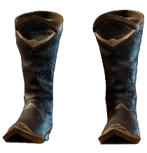 These boots from Enshrouded look like leather boots with slightly pointed toes.