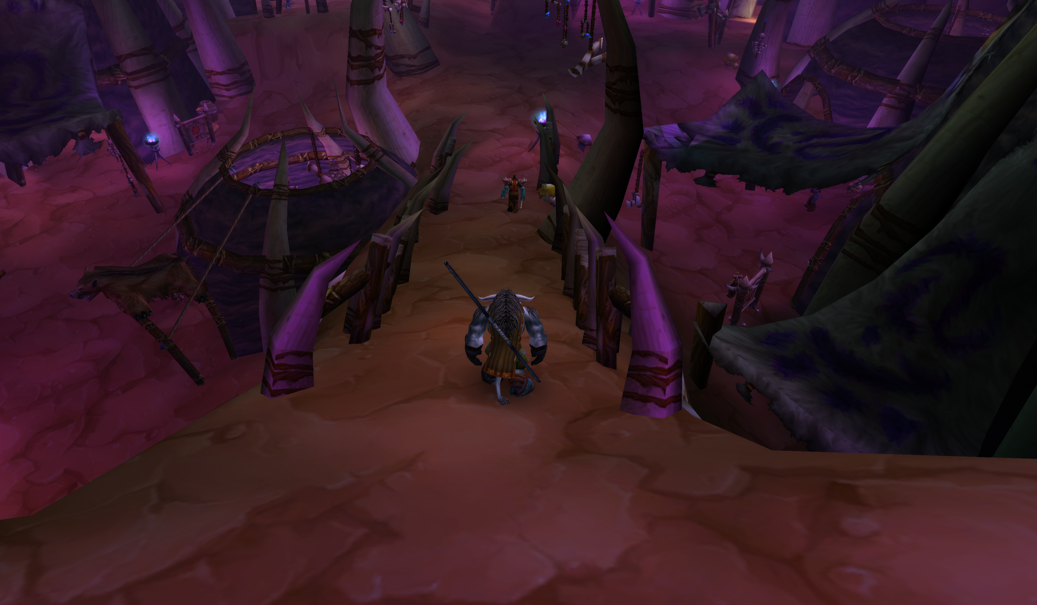 Tauren Druid entering the Cleft of Shadow in Orgrimmar, WoW Classic