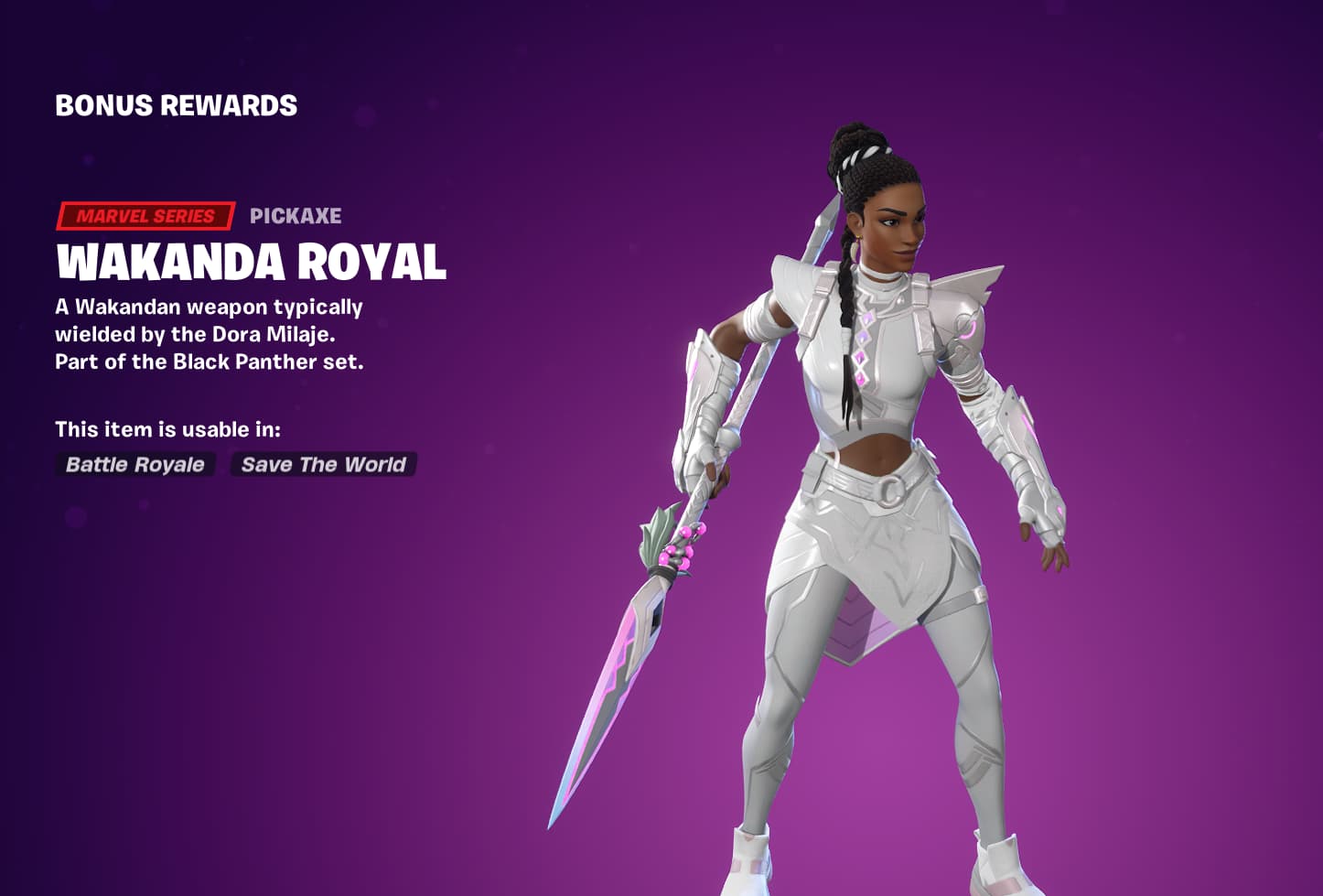 Wakanda Royal Shuri skin in Fortnite