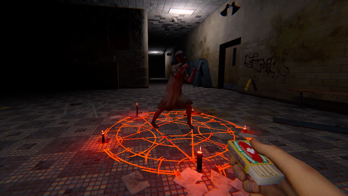 A ghost trapped in a Summoning Circle at Brownstone Highschool.