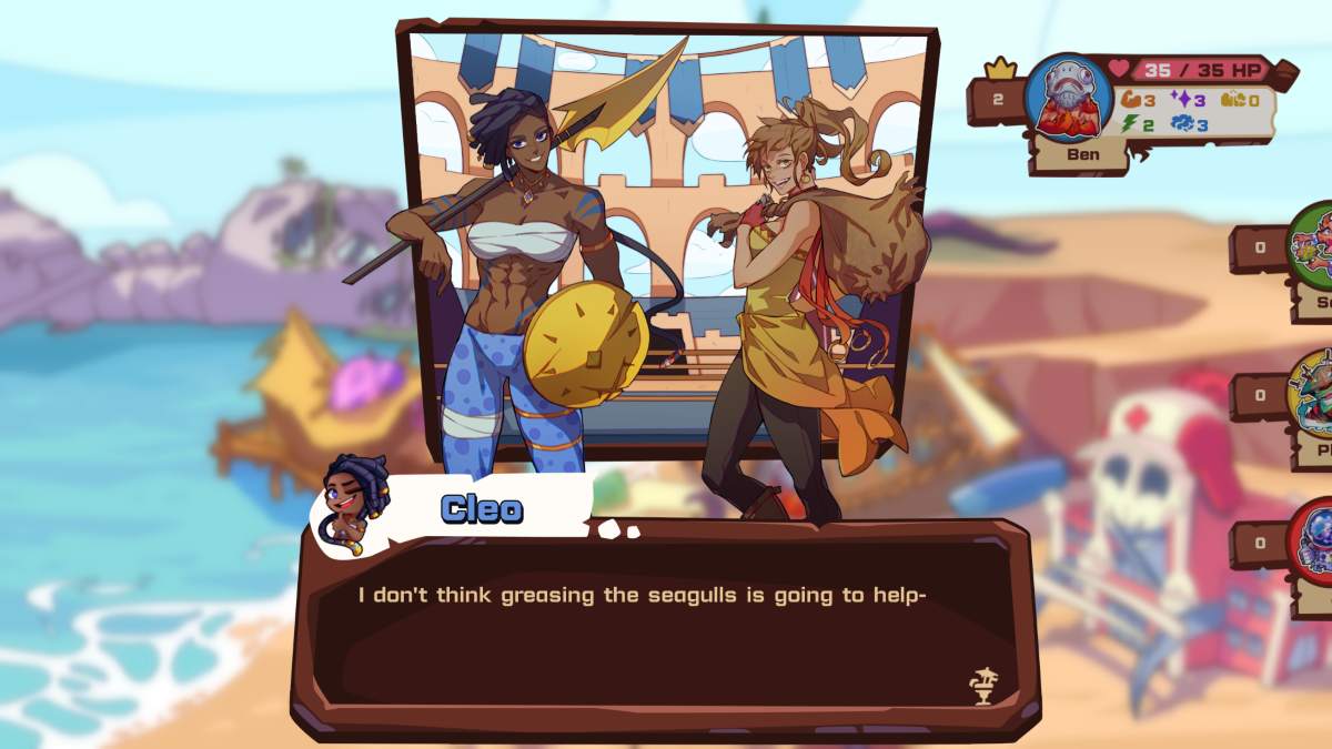 Kleo and Tessa conversing in Doomsday Paradise