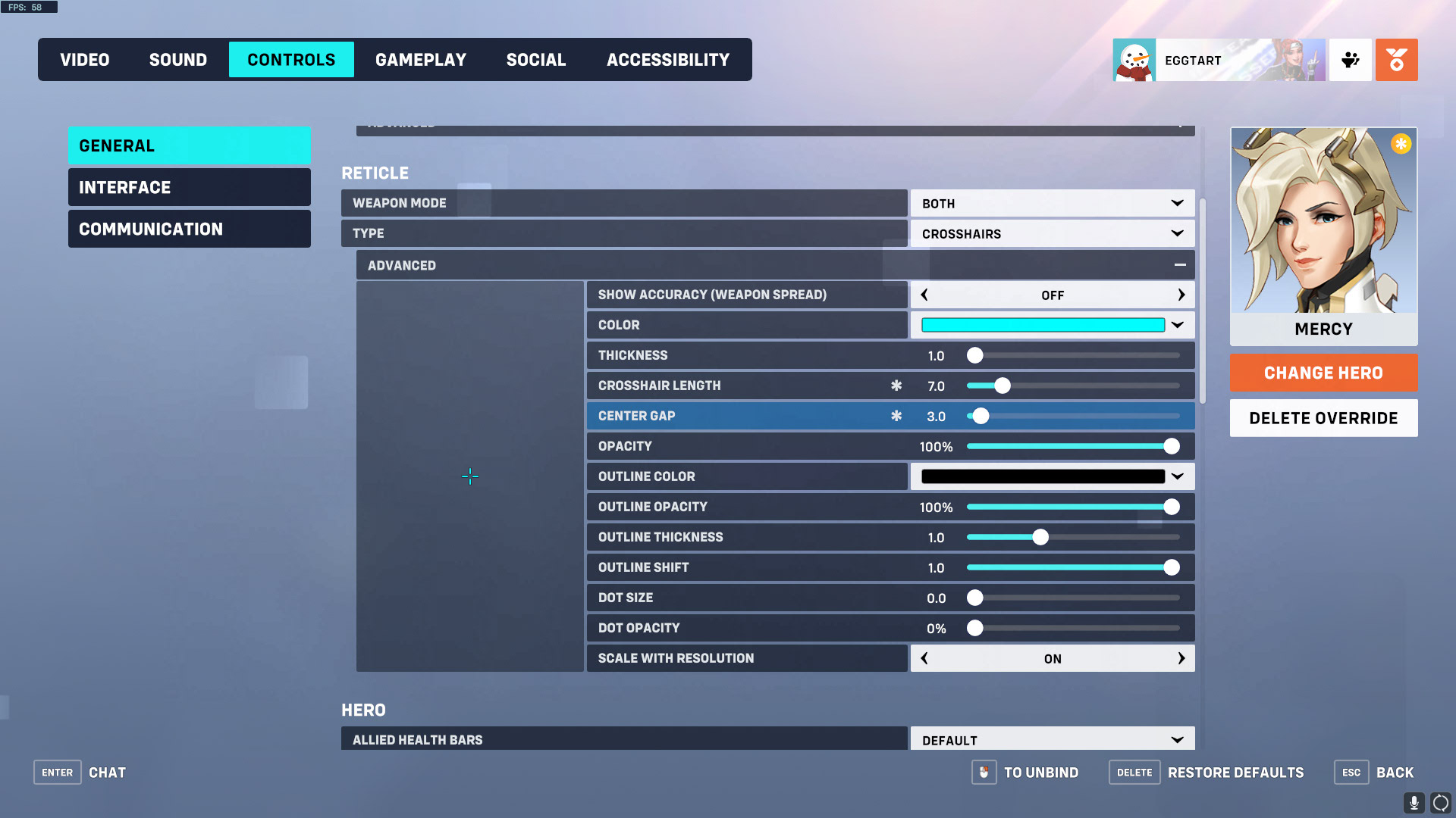 The best crosshair settings for Mercy in Overwatch 2.