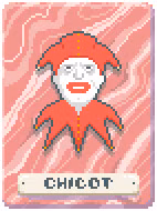 A red joker with a grimacing face in Balatro. This shows readers Chicot Legendary Joker