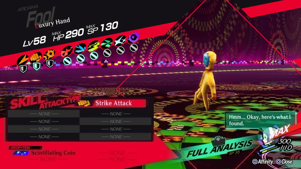 Every Luxury Hand weakness in Persona 3 Reload