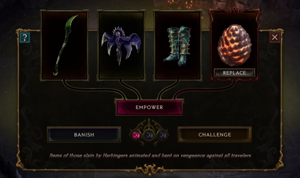 Last Epoch Nemesis UI with Egg of the Forgotten