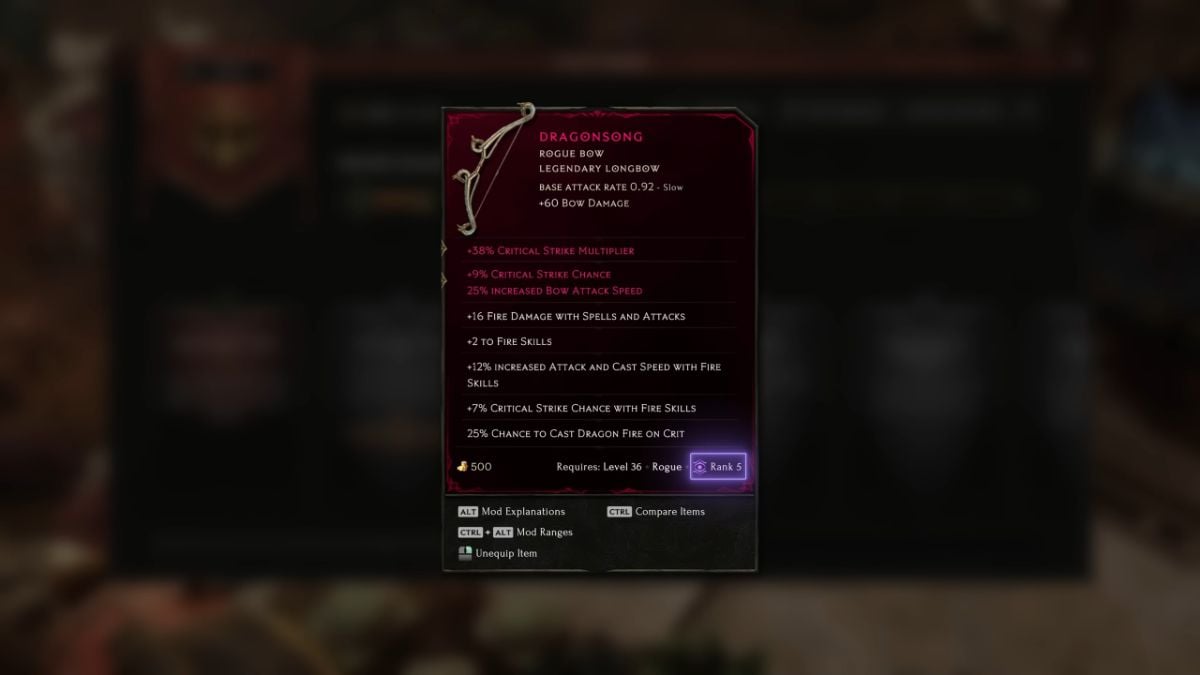 Faction tagged loot item in Last Epoch