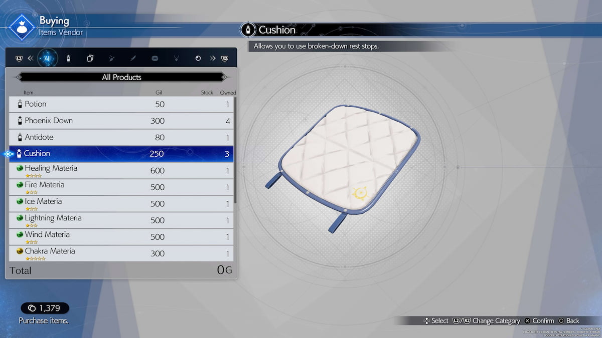 Where to get Cushions in Final Fantasy 7 Rebirth