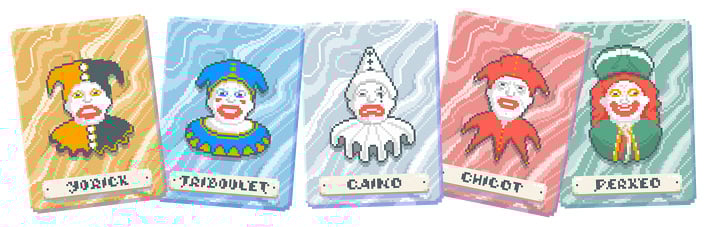 The five Legendary Joker cards in Balatro.