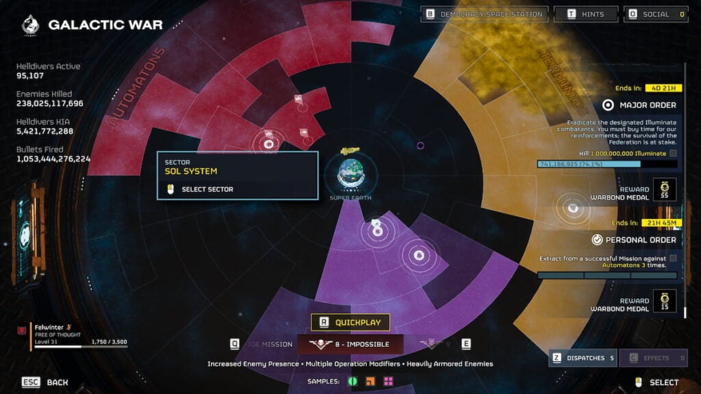 Personal Order in Helldivers 2