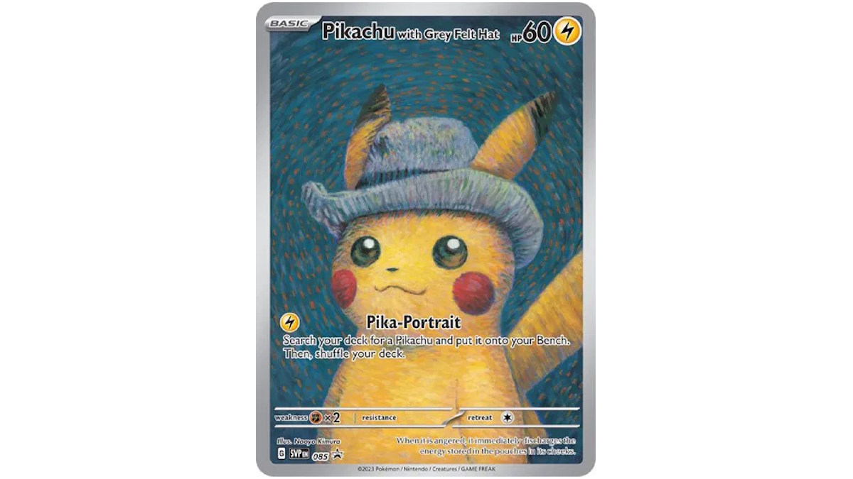 Pikachu with Grey Felt Hat Pokémon card.