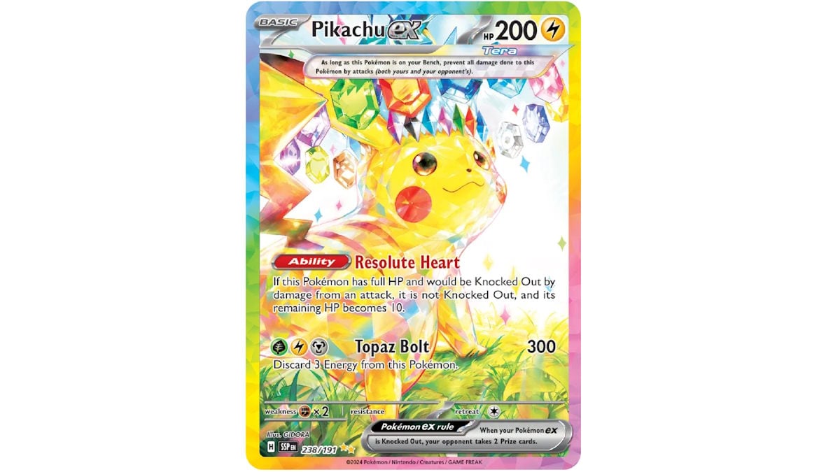Surging Sparks Pikachu card.