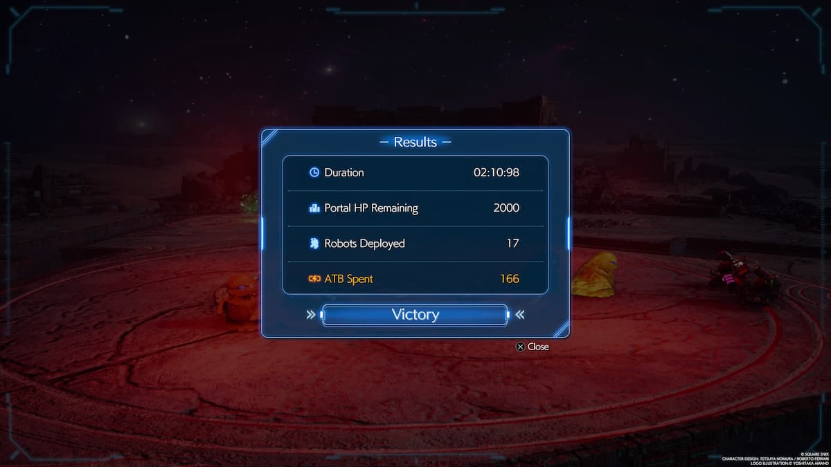 Gears and Gambits victory screen in Final Fantasy 7 Rebirth