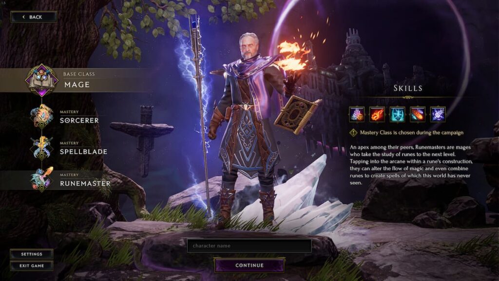 Picture showing the Mage Masteries in Last Epoch.