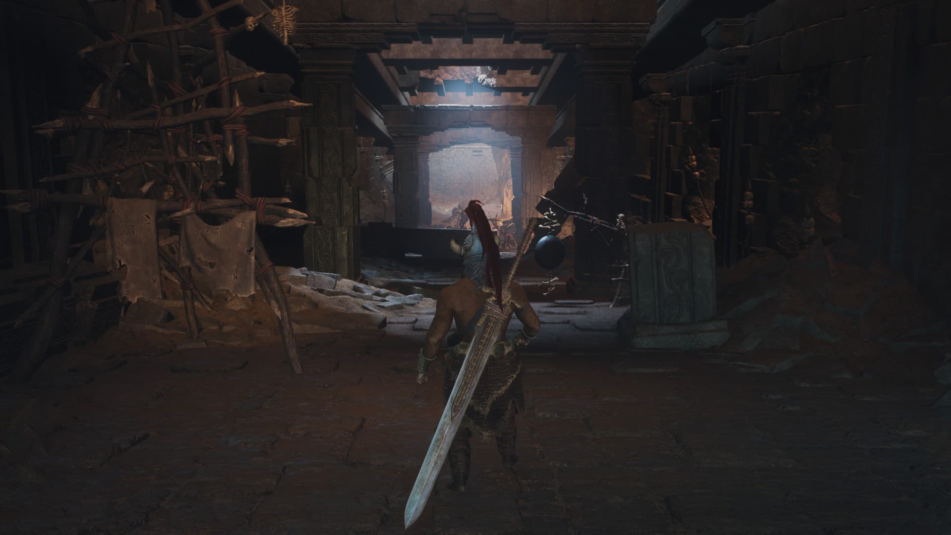 The player character standing in front of Drabnir's Grotto in DD2