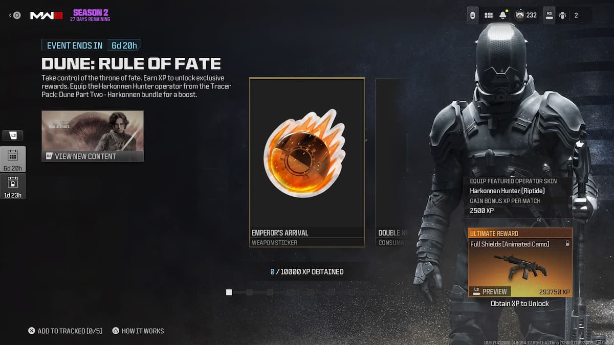 Dune: Rule of Fate event in MW3