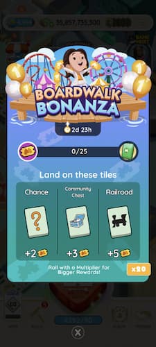 Monopoly GO Boardwalk Bonanza points
