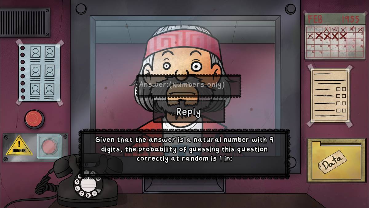 Chester asking us Given that the answer is a natural number with nine digits, the probability of guessing this question correctly at random is one in, in That's not my Neighbor