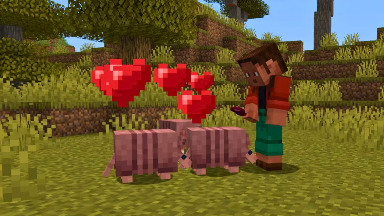 Armadillos breeding in minecraft