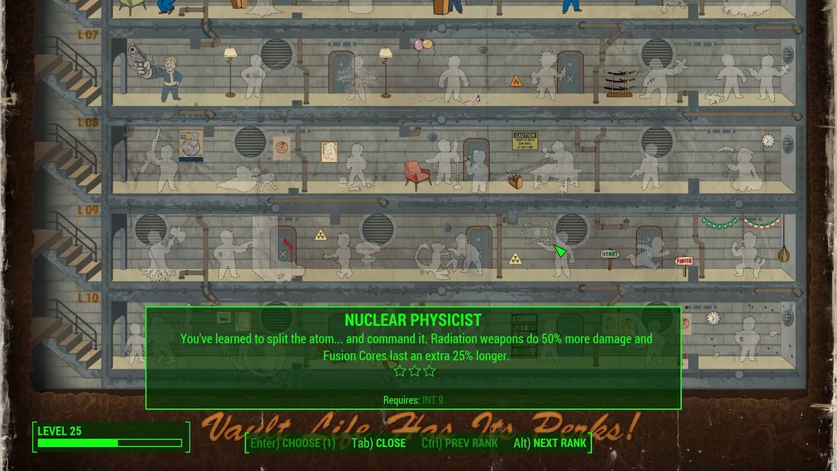 Nuclear Physicist Perk in the Fallout 4 perk tree