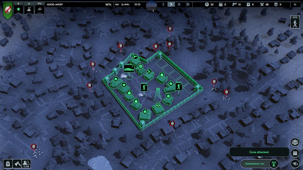 A highlighted base in Infection Free Zone