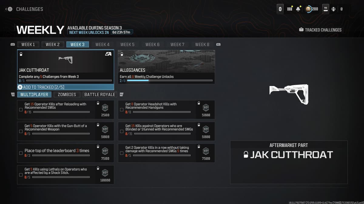 JAK Cutthroat challenges in MW3