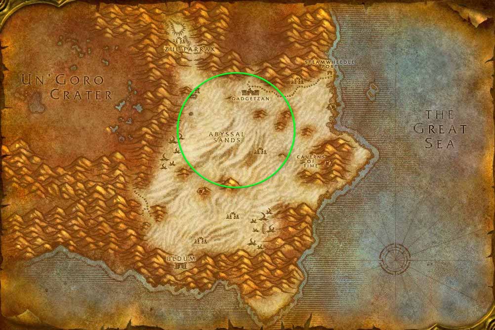 Large egg farm location in Tanaris in WoW Classic.