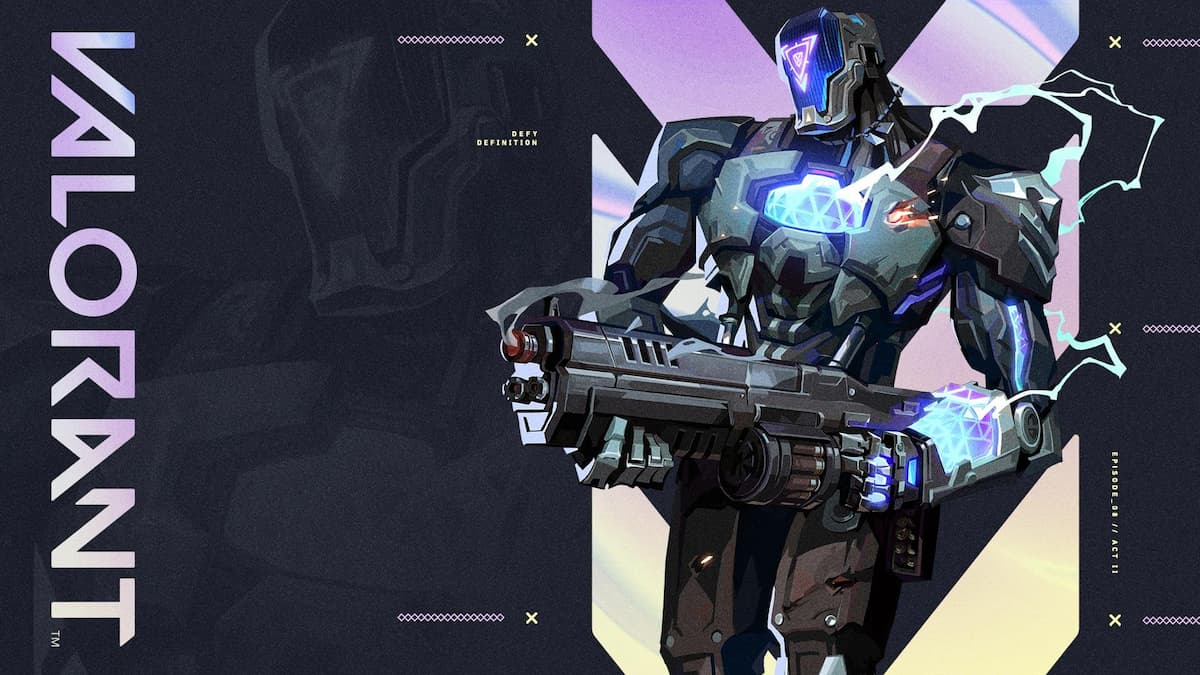 KAY/O holding a Judge in a VALORANT promo banner.