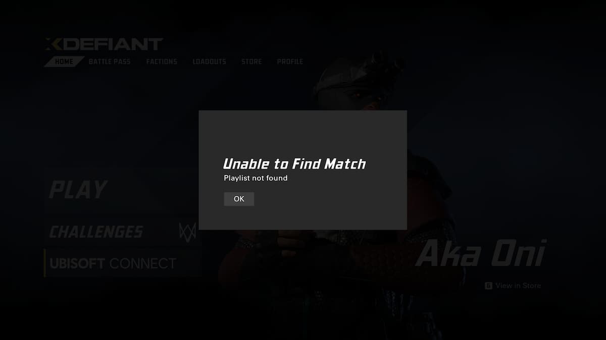 The new Unable to Find Match error in XDefiant