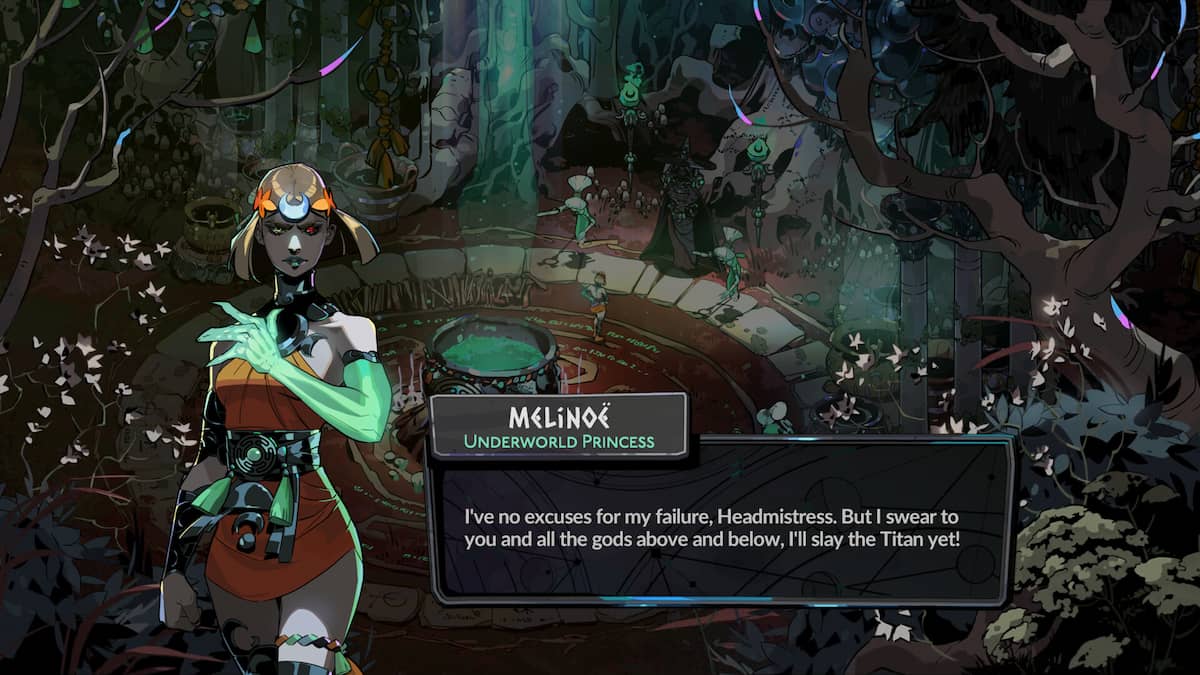 Hades 2 screenshot of Melinoe dialogue