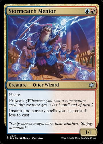 An Otter casting spells in Bloomburrow MTG set