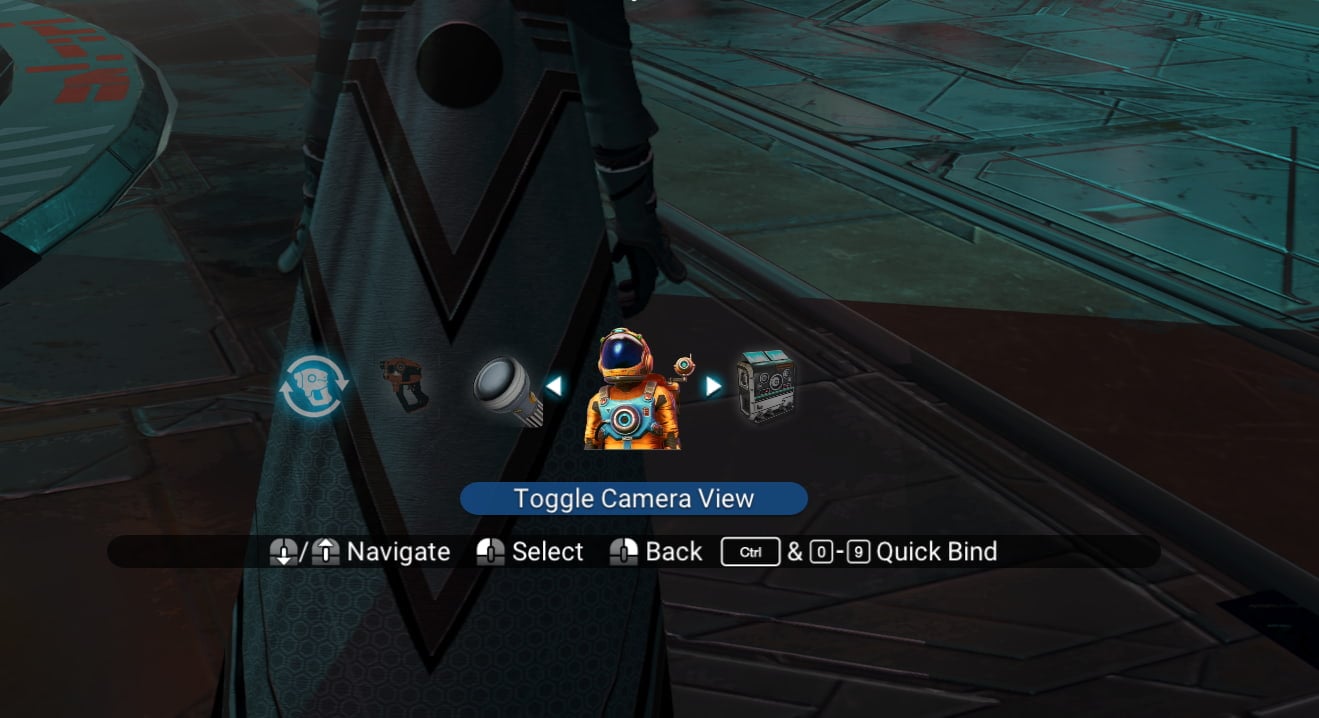 This screenshot shows the player settings menu in No Man's Sky and what setting players should look for to change their camera view.
