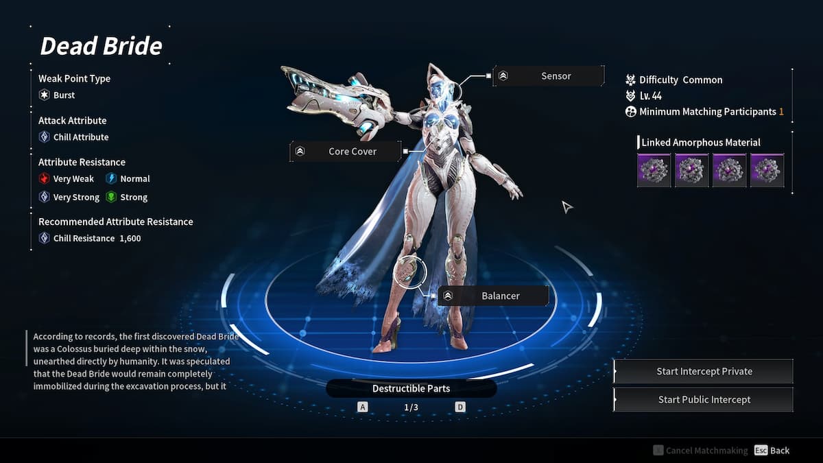 Dead Bride boss overview in The First Descendant