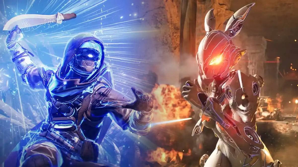 An Arc Hunter from Destiny 2 and Bunny from The First Descendant go head to head.