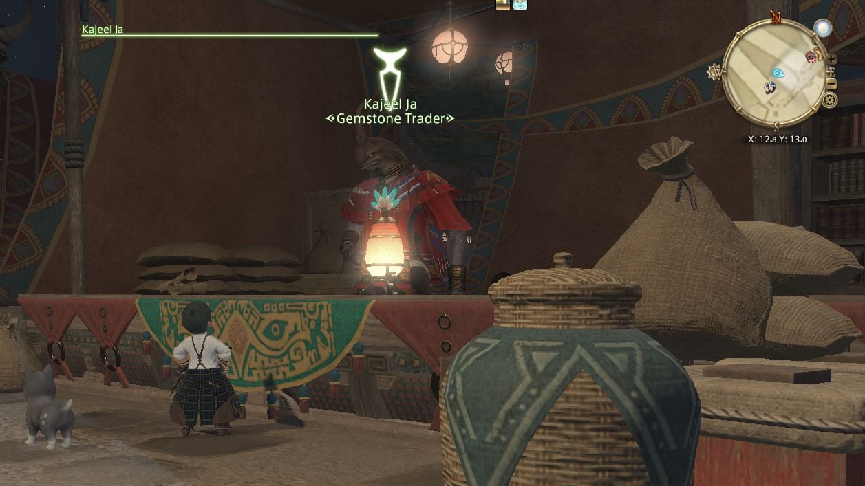 Kajeel Ja, the Tuliyollal Bicolor Gemstone Vendor in Final Fantasy XIV Dawntrail