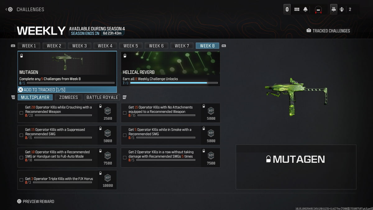 MW3 season four week eight challenges