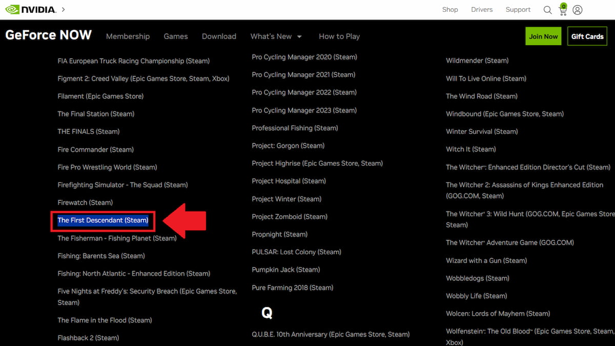 The First Descendant on GeForce Now.
