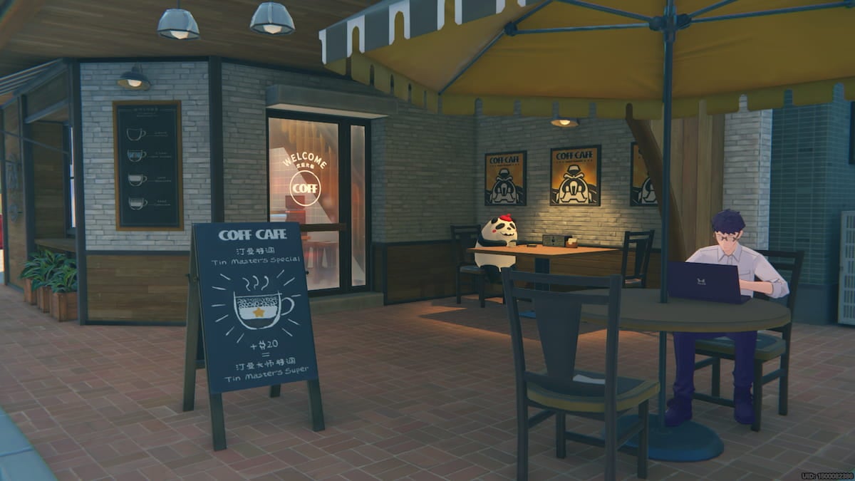 Outside of the coffee shop in Zenless Zone Zero