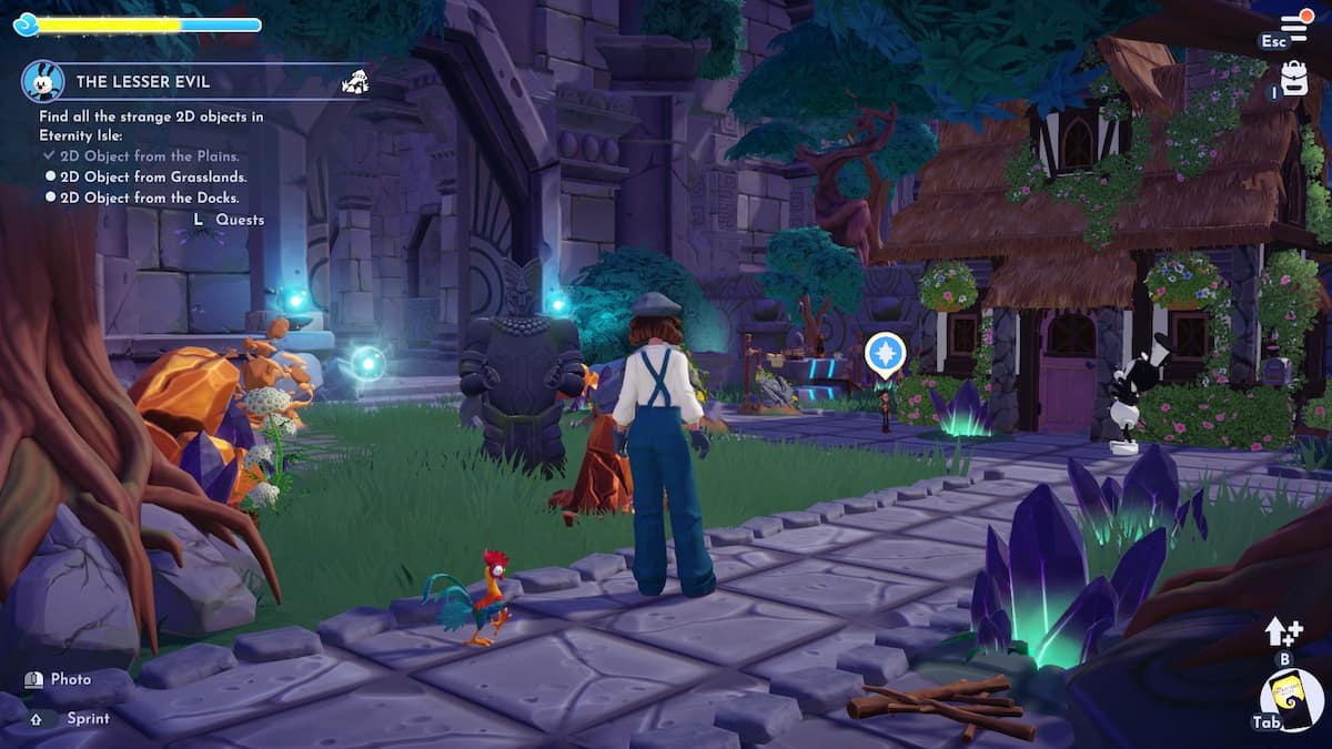 A 2D statue in Disney Dreamlight Valley.