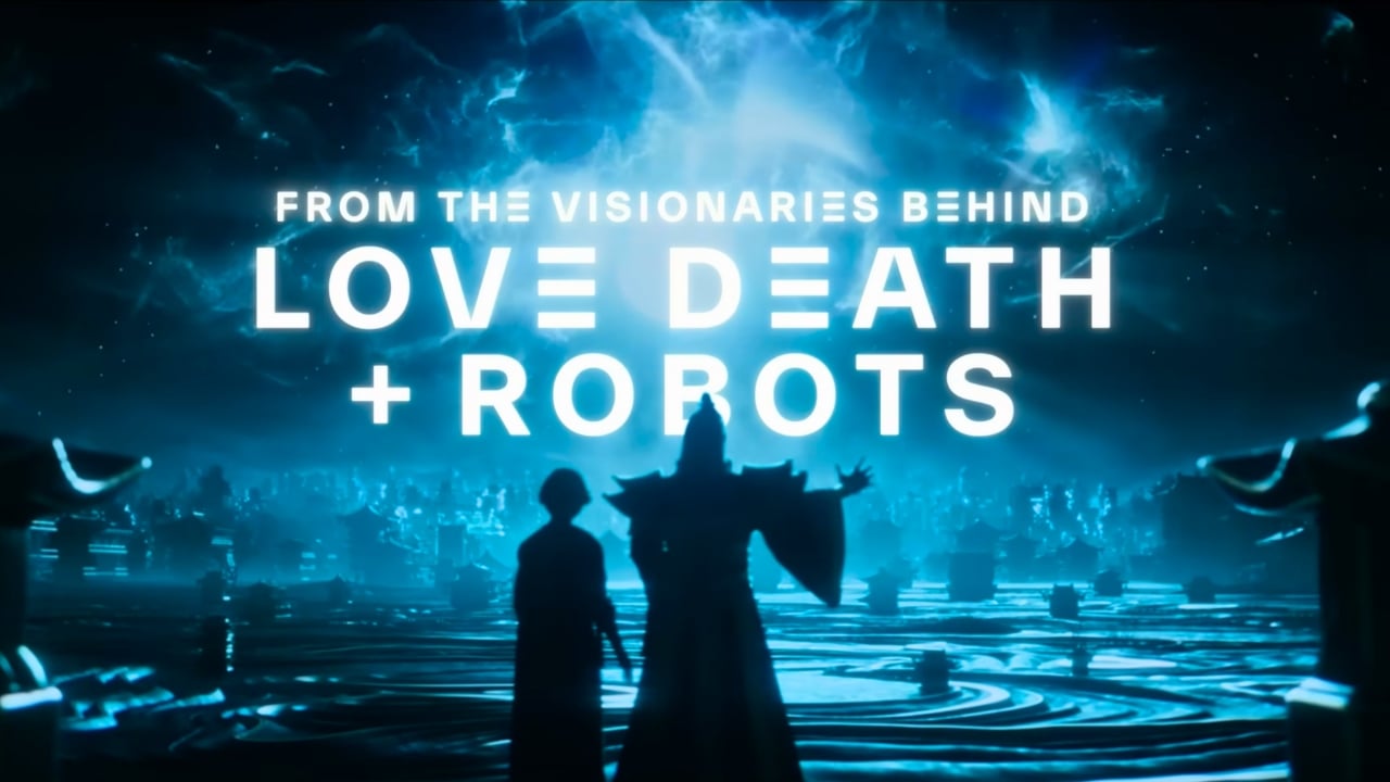A screenshot of the creators for Love, Death, and Robots, during the Secret Level trailer.