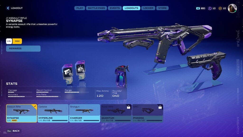 Meridian primary weapons in Splitgate 2