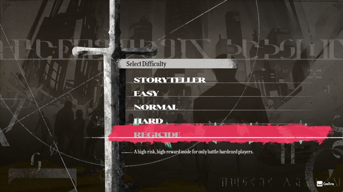 Difficulty mode selection screen from Metaphor ReFantazio.