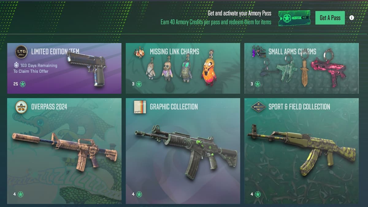 Armory Store, Pass, and Skins in CS2's Armory Update.