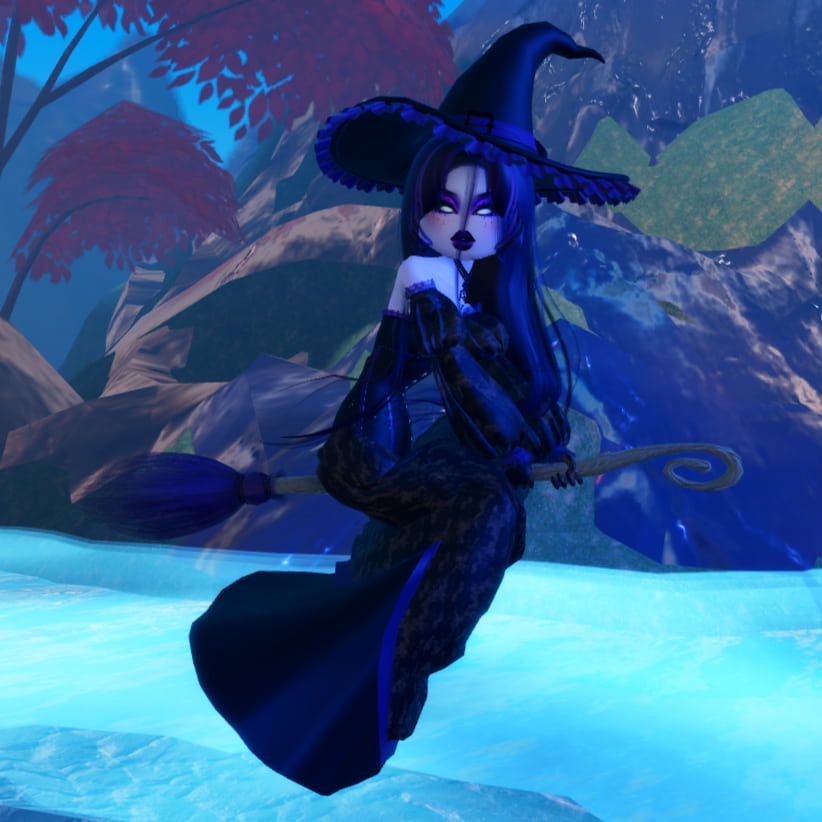 The sit toggle for the Broom in Dress to Impress with a witch riding a Broom.